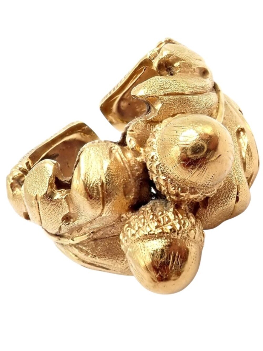 Rare! Vintage Mario Buccellati 18k Yellow Gold Leaf Acorn Ring